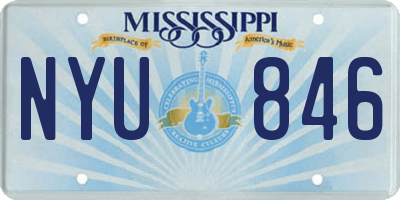 MS license plate NYU846