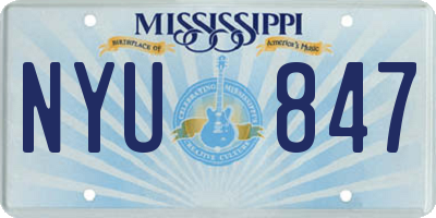 MS license plate NYU847