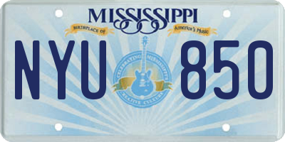 MS license plate NYU850