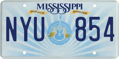 MS license plate NYU854