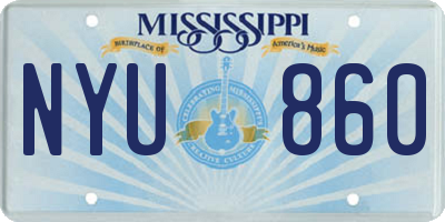 MS license plate NYU860