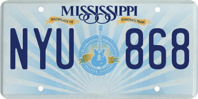 MS license plate NYU868