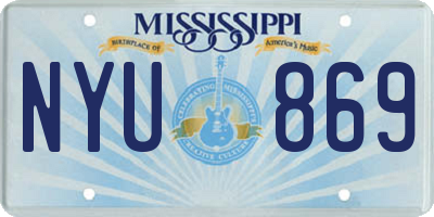 MS license plate NYU869