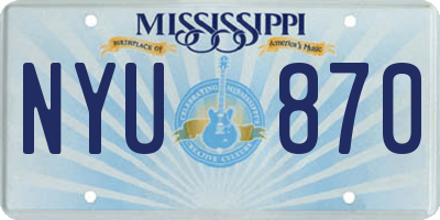 MS license plate NYU870
