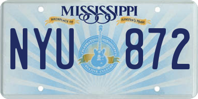 MS license plate NYU872