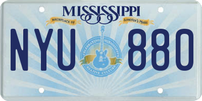MS license plate NYU880