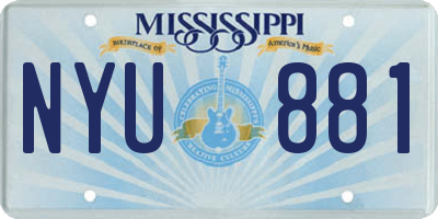 MS license plate NYU881