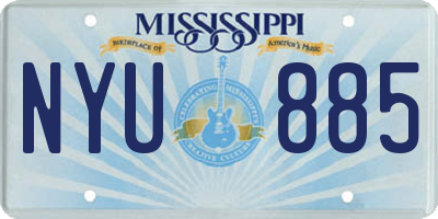 MS license plate NYU885