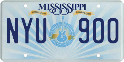 MS license plate NYU900