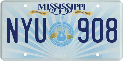 MS license plate NYU908