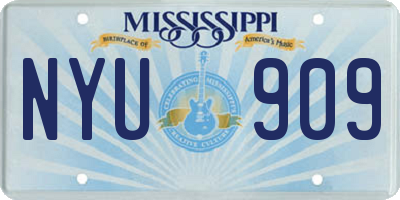 MS license plate NYU909