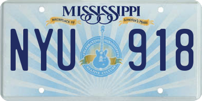 MS license plate NYU918