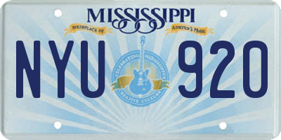 MS license plate NYU920