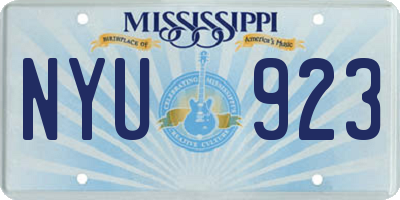 MS license plate NYU923