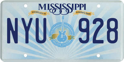 MS license plate NYU928