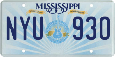 MS license plate NYU930