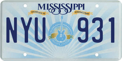 MS license plate NYU931