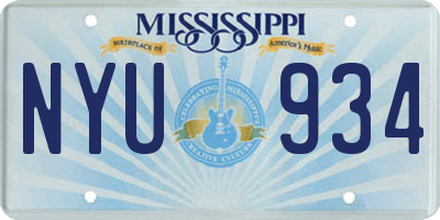 MS license plate NYU934