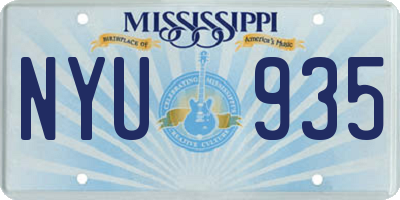 MS license plate NYU935