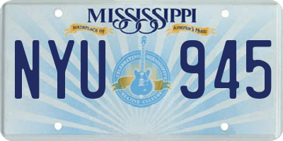 MS license plate NYU945