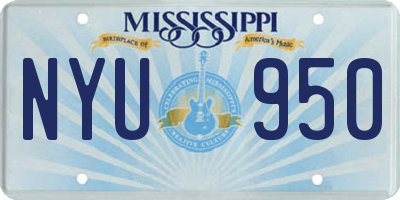 MS license plate NYU950