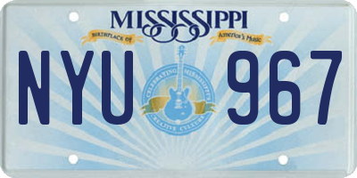 MS license plate NYU967