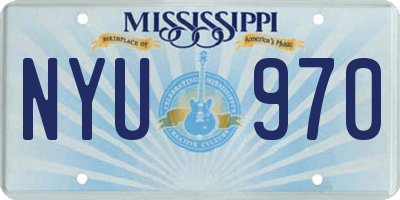 MS license plate NYU970