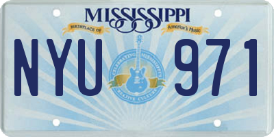 MS license plate NYU971