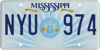 MS license plate NYU974