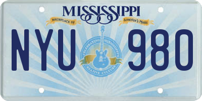 MS license plate NYU980