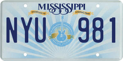 MS license plate NYU981