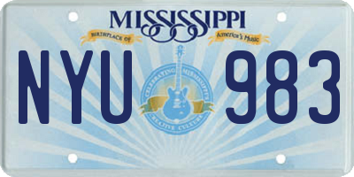 MS license plate NYU983