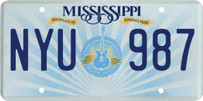 MS license plate NYU987