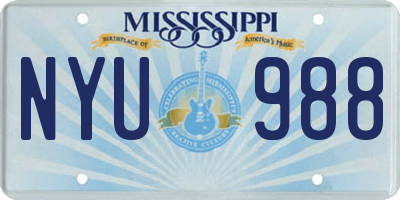 MS license plate NYU988
