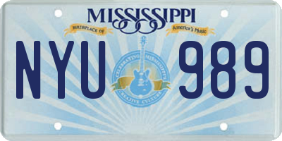 MS license plate NYU989