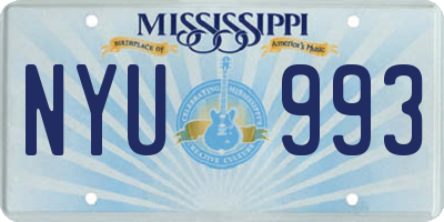 MS license plate NYU993