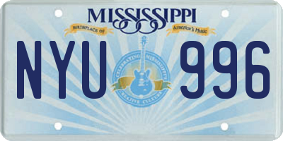 MS license plate NYU996