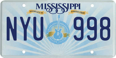 MS license plate NYU998