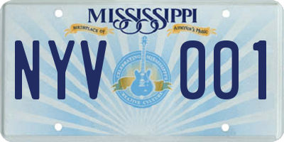 MS license plate NYV001