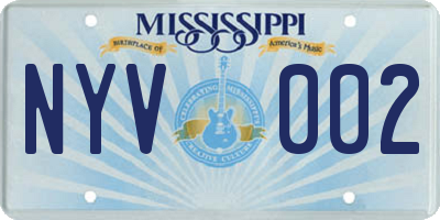 MS license plate NYV002
