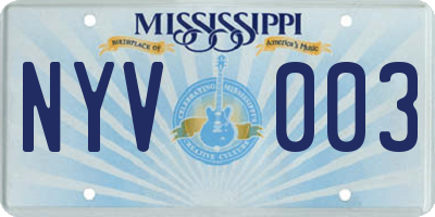 MS license plate NYV003