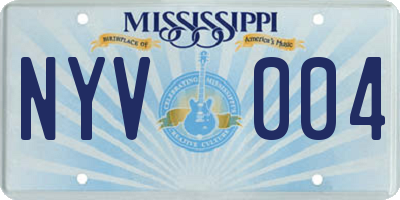 MS license plate NYV004