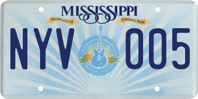 MS license plate NYV005