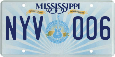 MS license plate NYV006