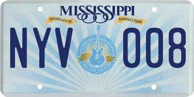 MS license plate NYV008