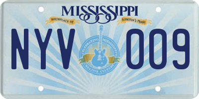 MS license plate NYV009