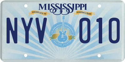 MS license plate NYV010