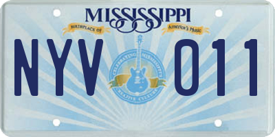 MS license plate NYV011