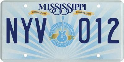 MS license plate NYV012