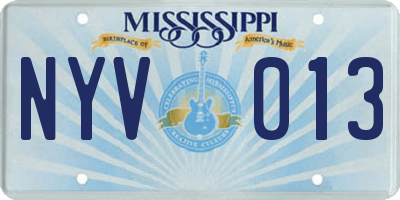 MS license plate NYV013